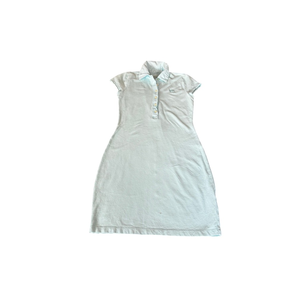 Abercrombie & Fitch Light Blue Short Sleeve Polo Mini Dress Small Logo Pique